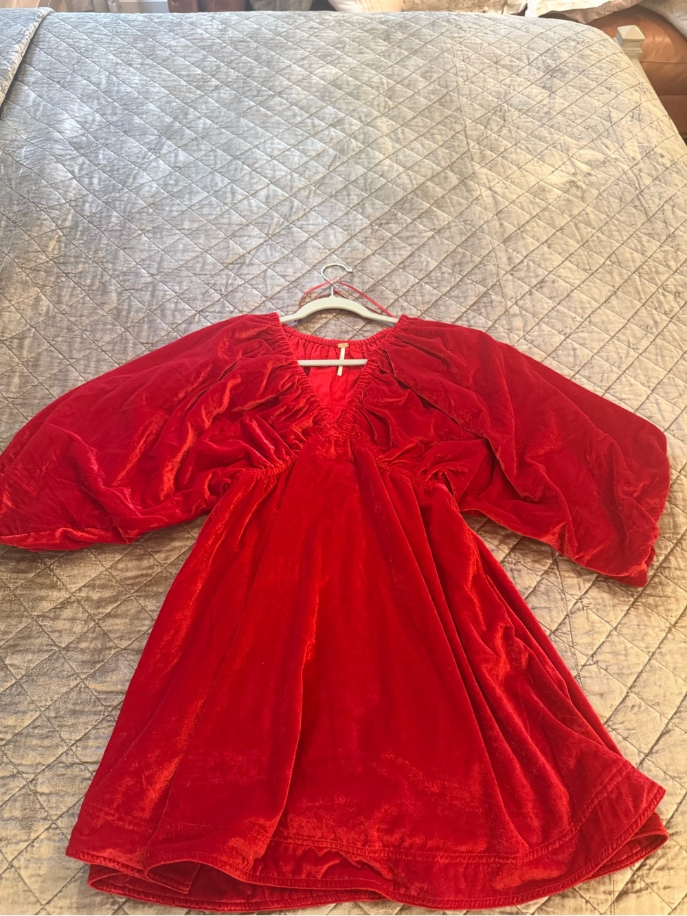 Free People Red Velvet Mini Dress
